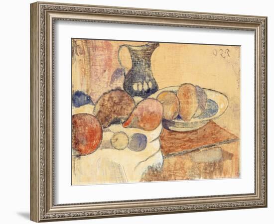 Still Life with a Pitcher and Fruit; Nature Morte a La Cruche Et Aux Fruits, C.1899-Paul Gauguin-Framed Giclee Print