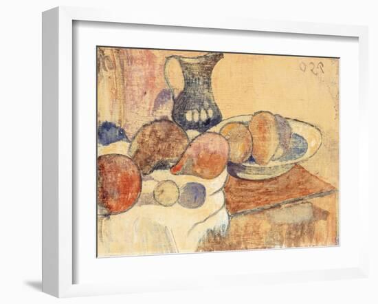 Still Life with a Pitcher and Fruit; Nature Morte a La Cruche Et Aux Fruits, C.1899-Paul Gauguin-Framed Giclee Print