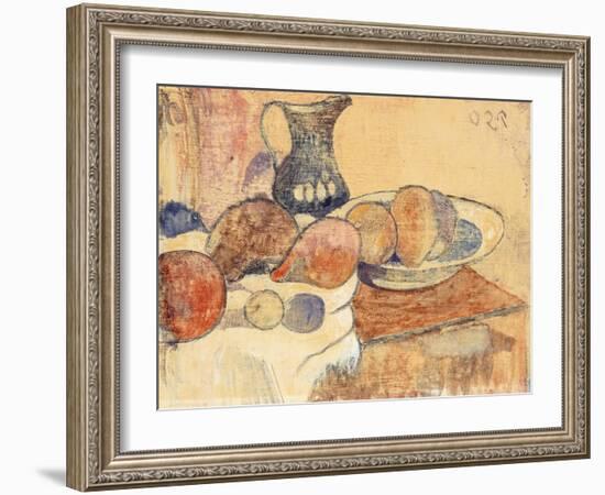 Still life with a Pitcher and Fruit-Paul Gauguin-Framed Giclee Print