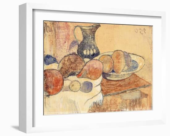 Still life with a Pitcher and Fruit-Paul Gauguin-Framed Giclee Print