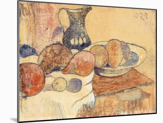 Still life with a Pitcher and Fruit-Paul Gauguin-Mounted Giclee Print