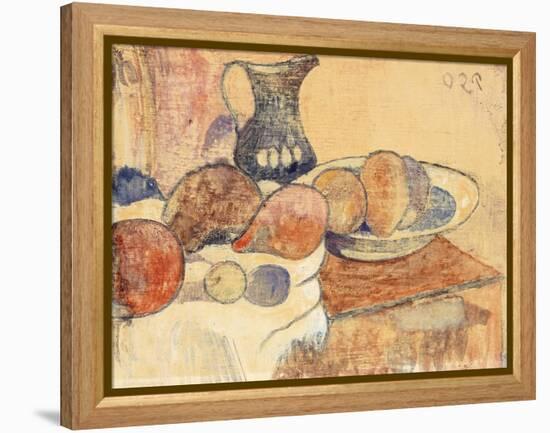 Still life with a Pitcher and Fruit-Paul Gauguin-Framed Premier Image Canvas