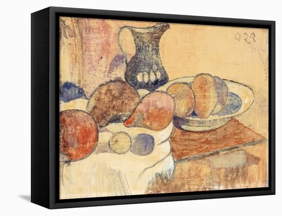 Still life with a Pitcher and Fruit-Paul Gauguin-Framed Premier Image Canvas