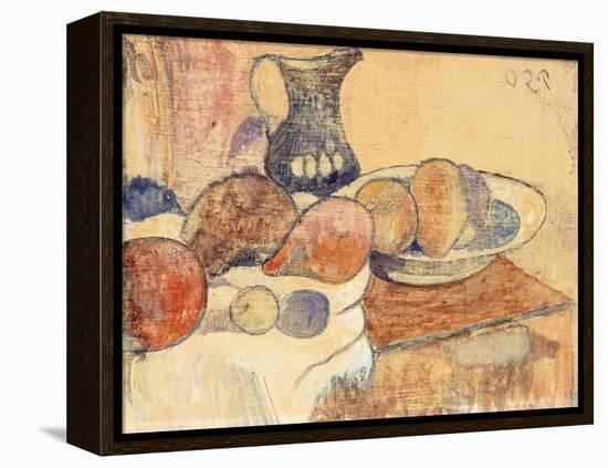 Still life with a Pitcher and Fruit-Paul Gauguin-Framed Premier Image Canvas