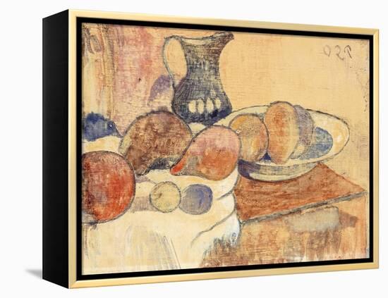 Still life with a Pitcher and Fruit-Paul Gauguin-Framed Premier Image Canvas