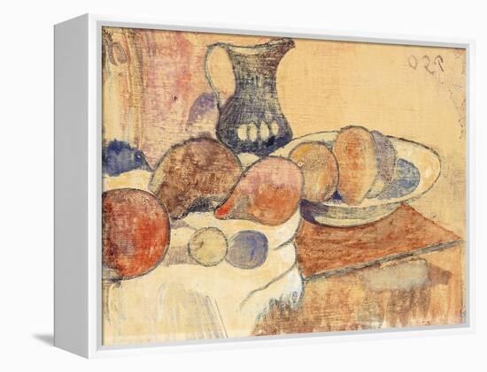 Still life with a Pitcher and Fruit-Paul Gauguin-Framed Premier Image Canvas