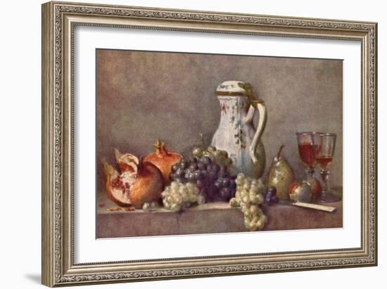 Still Life with a Porcelain Jug-Jean-Baptiste Simeon Chardin-Framed Art Print