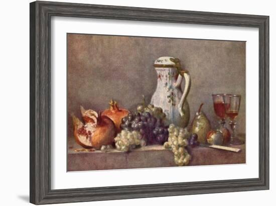 Still Life with a Porcelain Jug-Jean-Baptiste Simeon Chardin-Framed Art Print