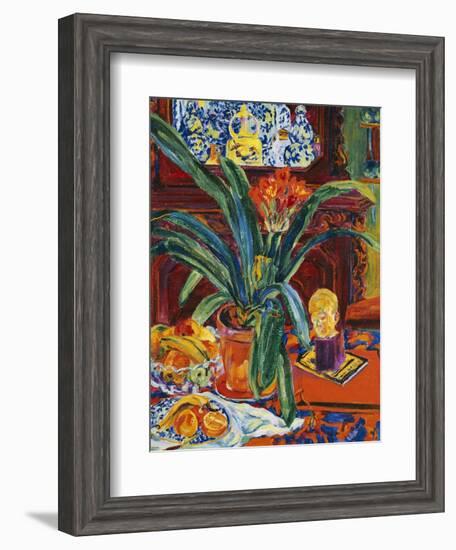 Still Life with a Pot Plant, Fruit and a Small Sculpture, circa 1920-Philipp Bauknecht-Framed Giclee Print