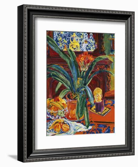 Still Life with a Pot Plant, Fruit and a Small Sculpture, circa 1920-Philipp Bauknecht-Framed Giclee Print