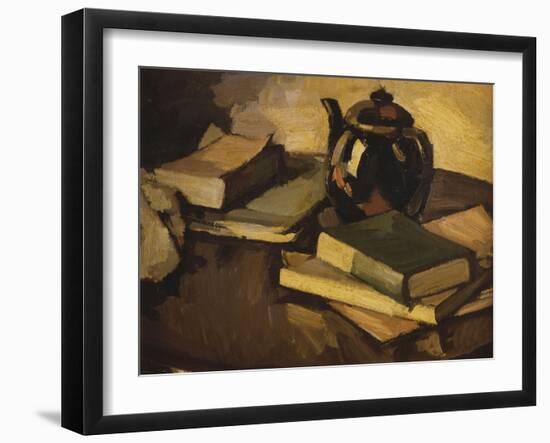 Still Life with a Teapot and Books on a Table, c.1926-Samuel John Peploe-Framed Giclee Print