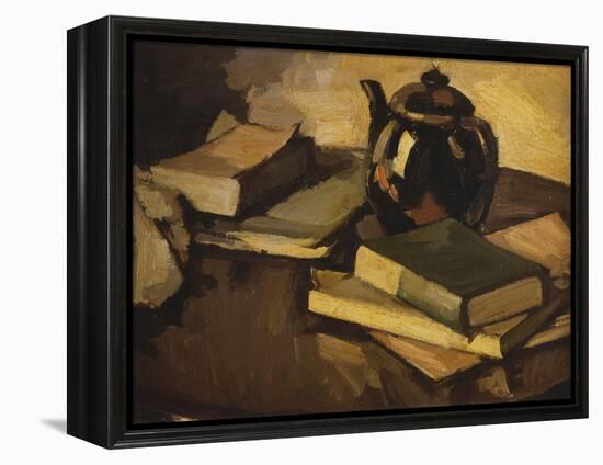 Still Life with a Teapot and Books on a Table, c.1926-Samuel John Peploe-Framed Premier Image Canvas