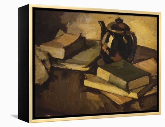 Still Life with a Teapot and Books on a Table, c.1926-Samuel John Peploe-Framed Premier Image Canvas