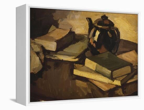 Still Life with a Teapot and Books on a Table, c.1926-Samuel John Peploe-Framed Premier Image Canvas