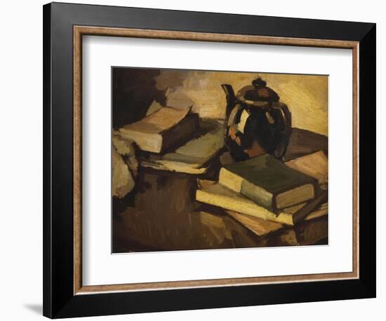 Still Life with a Teapot and Books on a Table, c.1926-Samuel John Peploe-Framed Giclee Print