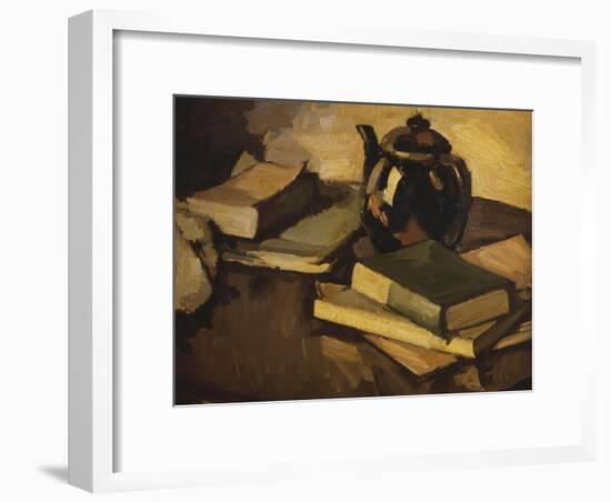 Still Life with a Teapot and Books on a Table, c.1926-Samuel John Peploe-Framed Giclee Print