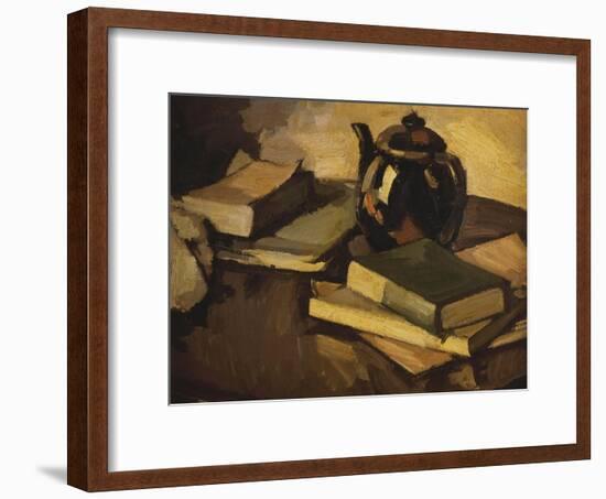 Still Life with a Teapot and Books on a Table, c.1926-Samuel John Peploe-Framed Giclee Print