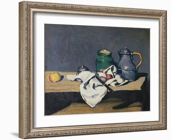 Still Life with a Tin Kettle, 1869-Paul Cézanne-Framed Giclee Print