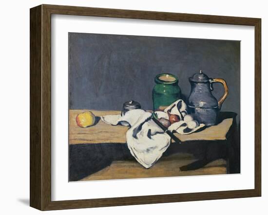 Still Life with a Tin Kettle, 1869-Paul Cézanne-Framed Giclee Print