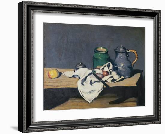 Still Life with a Tin Kettle, 1869-Paul Cézanne-Framed Giclee Print