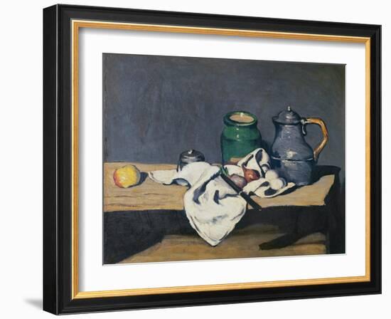 Still Life with a Tin Kettle, 1869-Paul Cézanne-Framed Giclee Print