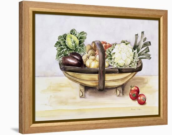 Still Life with a Trug of Vegetables, 1996-Alison Cooper-Framed Premier Image Canvas