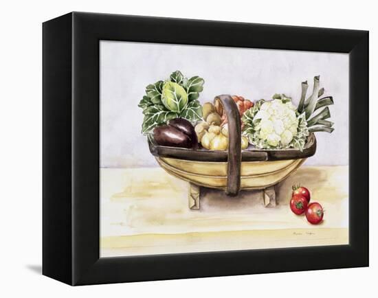 Still Life with a Trug of Vegetables, 1996-Alison Cooper-Framed Premier Image Canvas