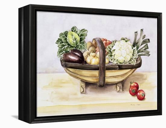 Still Life with a Trug of Vegetables, 1996-Alison Cooper-Framed Premier Image Canvas