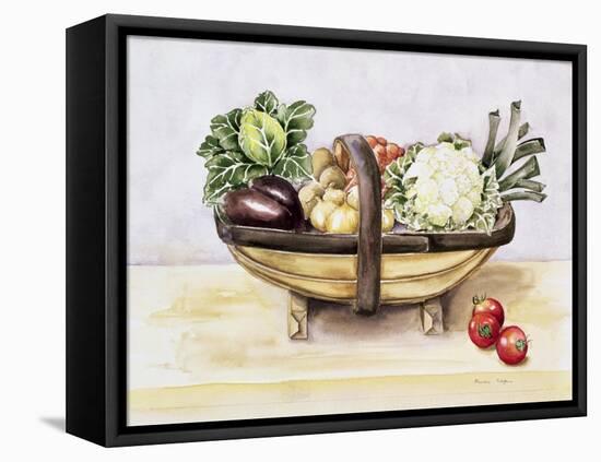 Still Life with a Trug of Vegetables, 1996-Alison Cooper-Framed Premier Image Canvas