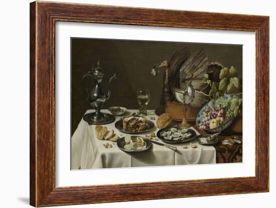 Still Life with a Turkey Pie-Pieter Claesz-Framed Art Print