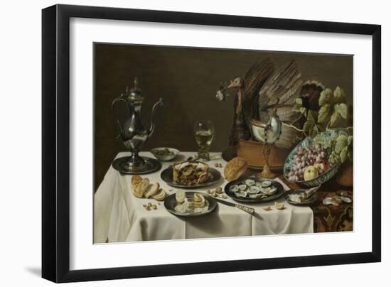 Still Life with a Turkey Pie-Pieter Claesz-Framed Art Print