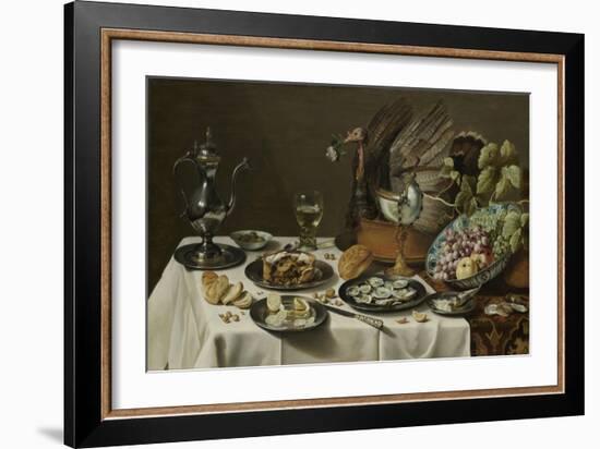 Still Life with a Turkey Pie-Pieter Claesz-Framed Art Print