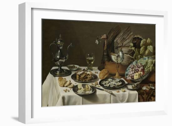 Still Life with a Turkey Pie-Pieter Claesz-Framed Art Print