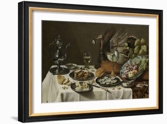 Still Life with a Turkey Pie-Pieter Claesz-Framed Art Print