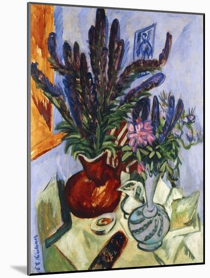 Still Life with a Vase of Flowers; Stilleben Mit Blumenvasen, 1912-Ernst Ludwig Kirchner-Mounted Giclee Print