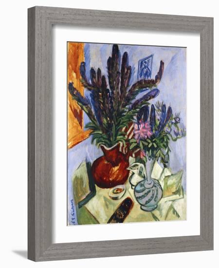 Still Life with a Vase of Flowers-Ernst Ludwig Kirchner-Framed Giclee Print