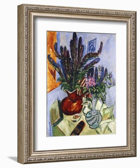 Still Life with a Vase of Flowers-Ernst Ludwig Kirchner-Framed Giclee Print