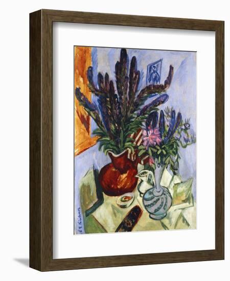 Still Life with a Vase of Flowers-Ernst Ludwig Kirchner-Framed Giclee Print