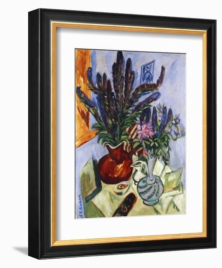 Still Life with a Vase of Flowers-Ernst Ludwig Kirchner-Framed Giclee Print