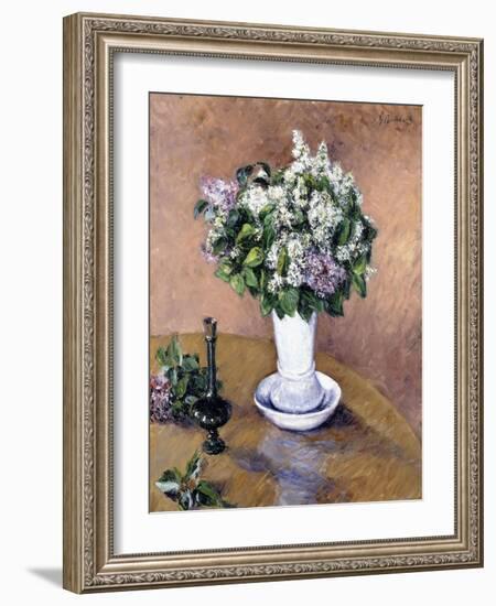 Still Life with a Vase of Lilac, 1883-Gustave Caillebotte-Framed Giclee Print