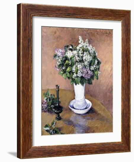 Still Life with a Vase of Lilac, 1883-Gustave Caillebotte-Framed Giclee Print