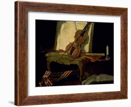 Still Life with a Violin-Jean-Baptiste Oudry-Framed Giclee Print