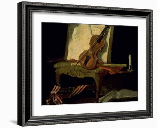 Still Life with a Violin-Jean-Baptiste Oudry-Framed Giclee Print