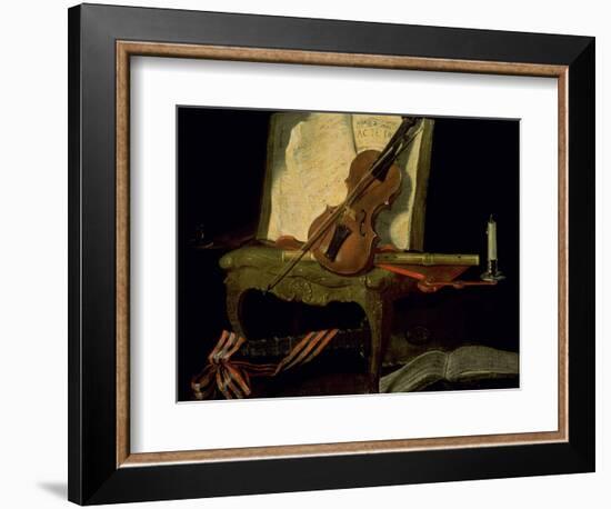 Still Life with a Violin-Jean-Baptiste Oudry-Framed Giclee Print