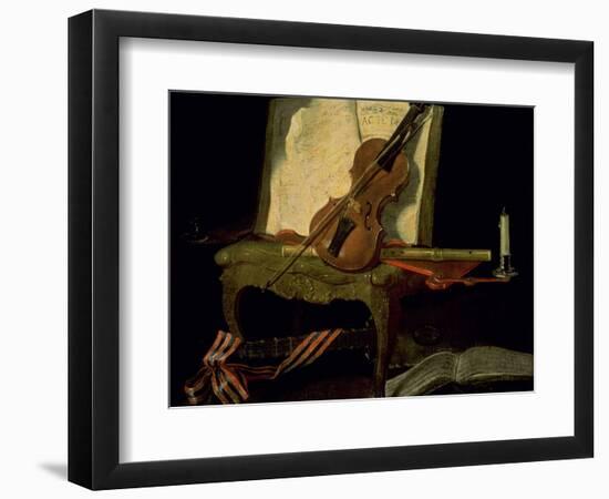 Still Life with a Violin-Jean-Baptiste Oudry-Framed Giclee Print