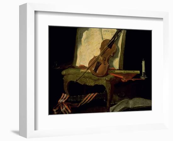 Still Life with a Violin-Jean-Baptiste Oudry-Framed Giclee Print