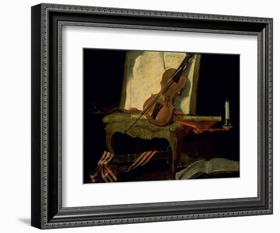 Still Life with a Violin-Jean-Baptiste Oudry-Framed Giclee Print