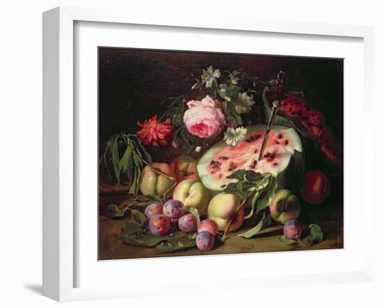 Still Life with a Water Melon-Abraham Brueghel-Framed Giclee Print