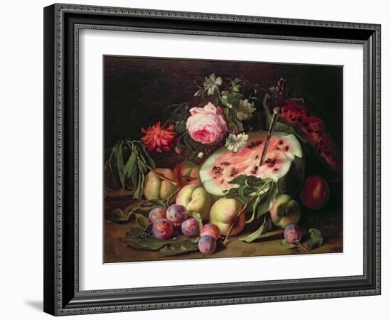 Still Life with a Water Melon-Abraham Brueghel-Framed Giclee Print
