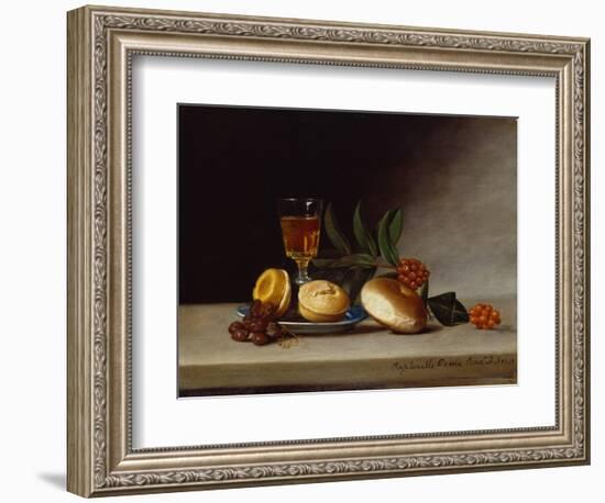 Still Life with a Wine Glass, 1818 (Oil on Panel)-Raphaelle Peale-Framed Premium Giclee Print